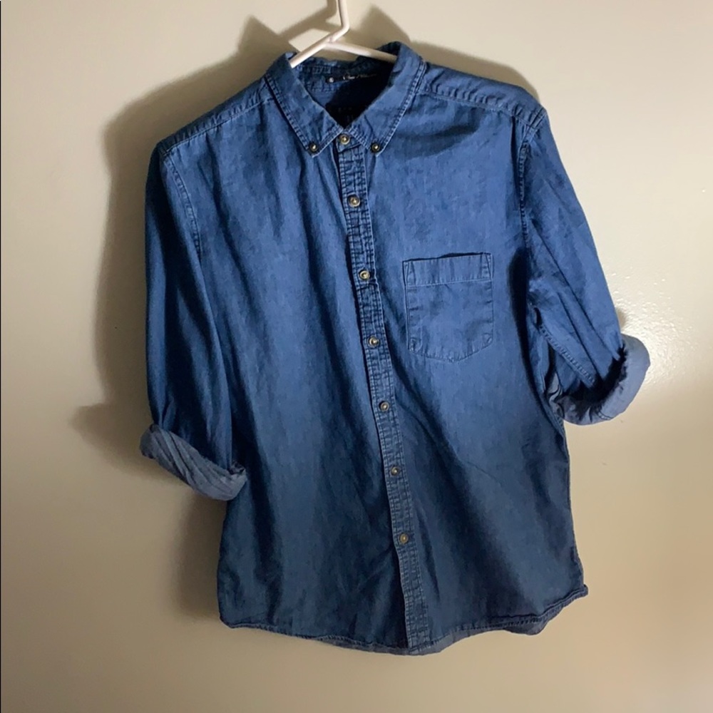 21Men Medium Long Sleeve Button Up | Blue